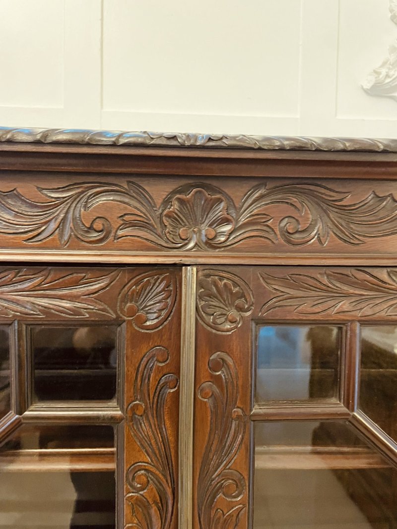 Antique Victorian Quality Carved Mahogany Display Cabinet by James Winter & Sons, London - Image 17